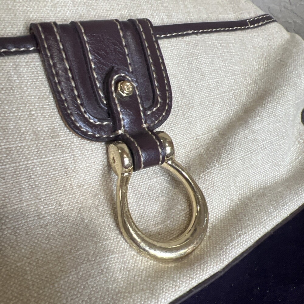 Etienne Aigner Vintage Classic Minimalist Brown And Beige Handbag Purse - Picture 15 of 15